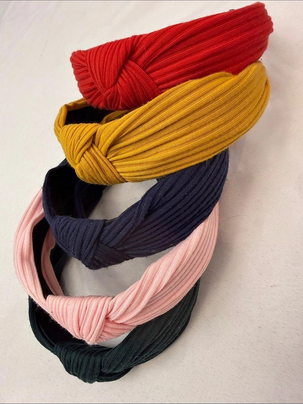 Knotted Headband Set in Red & Yellow Like New